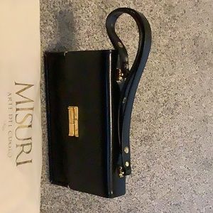 Italian leather ladylike handbag - black